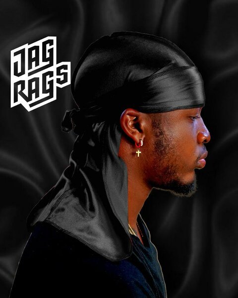 Durag en satin noir élégant