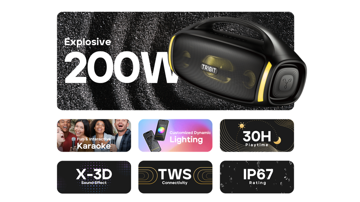 Tribit Enceinte Bluetooth 200W