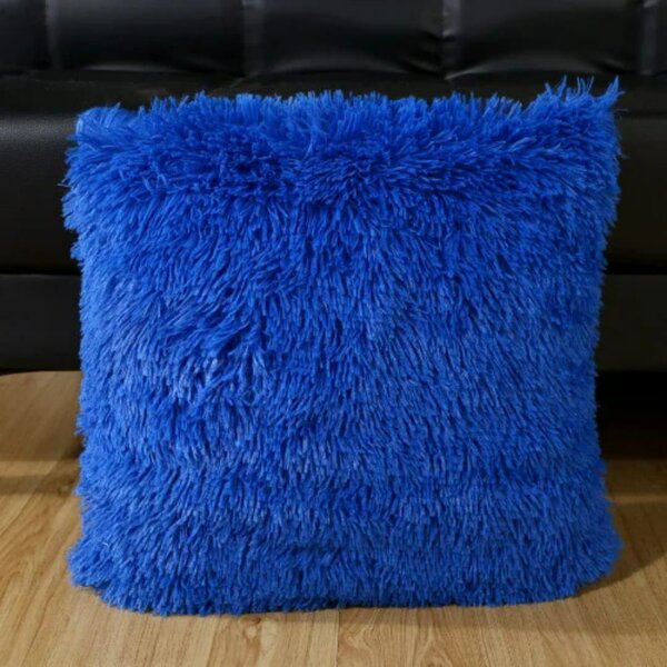 Coussin en peluche bleu