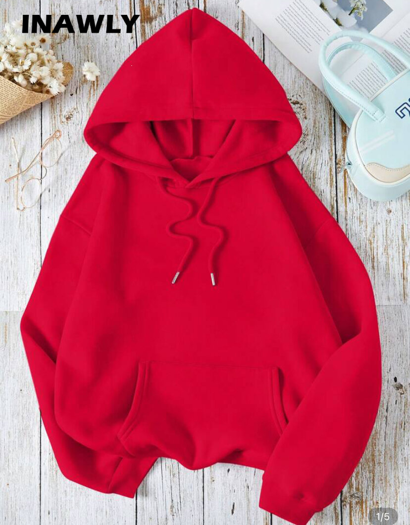 Sweat à Capuche Rouge Classique