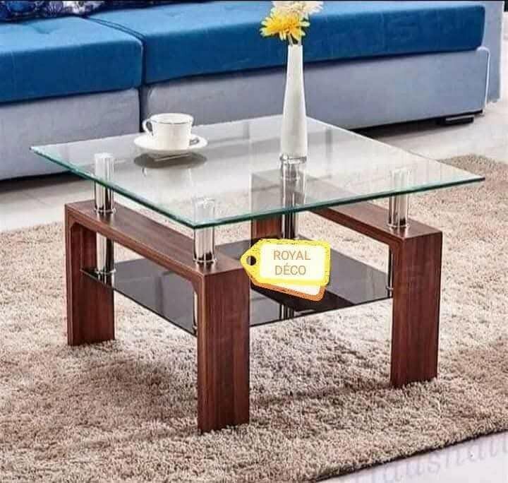 Table vitrée Centrale Basse transparent