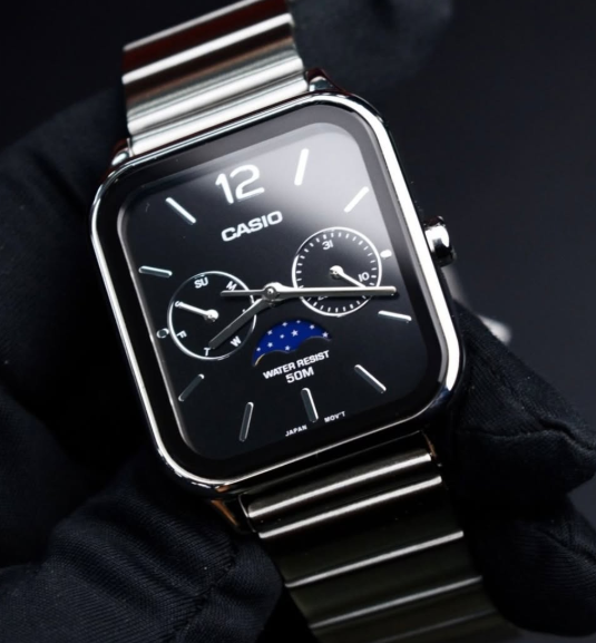 Casio часы серебристые