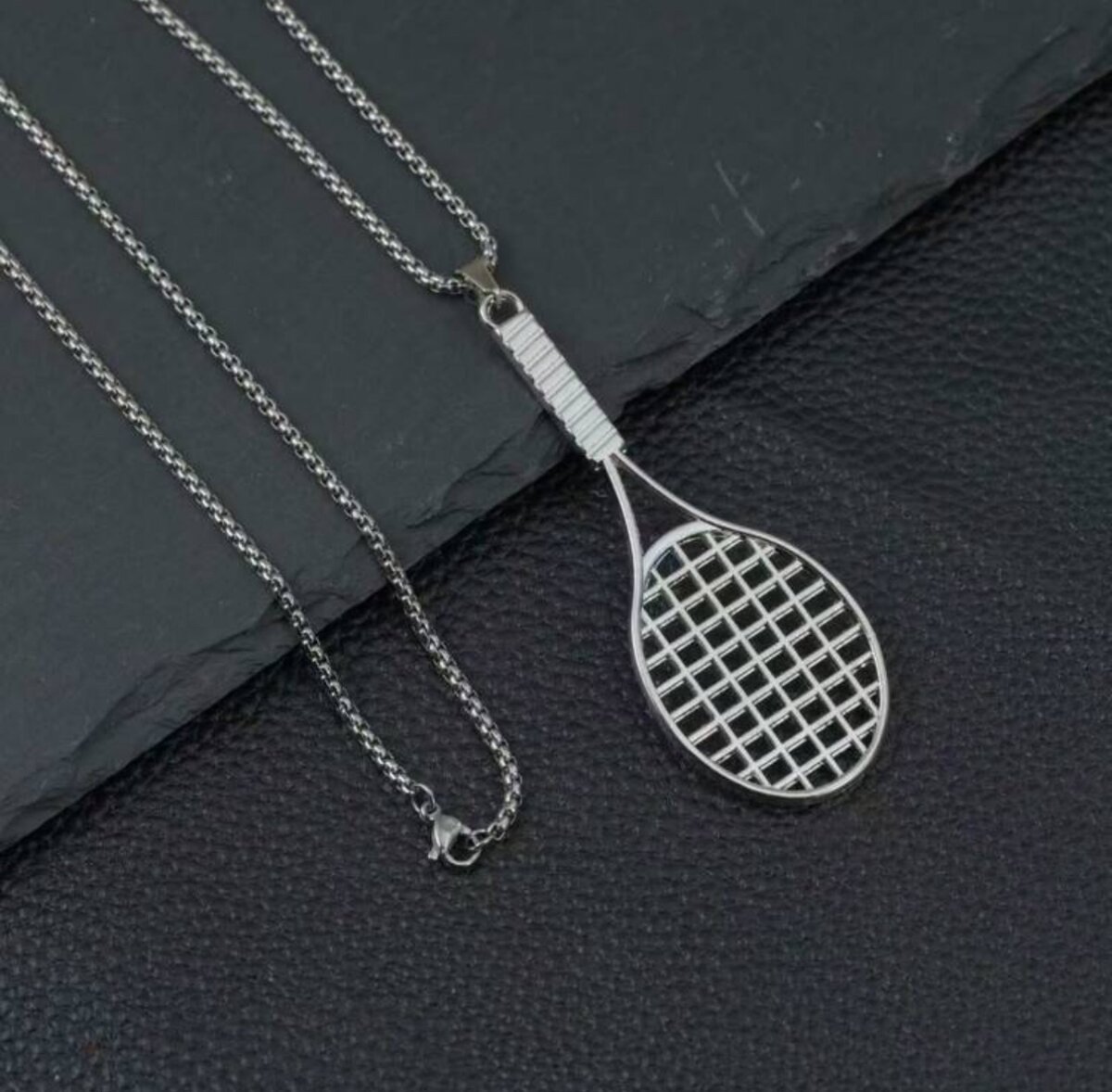 Tennis Racket Pendant Necklace