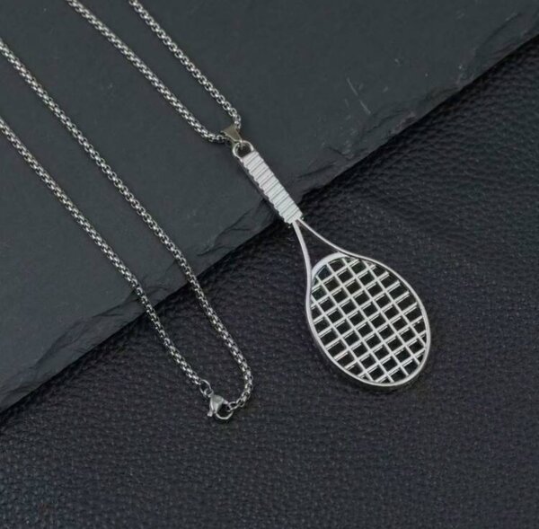 Tennis Racket Pendant Necklace