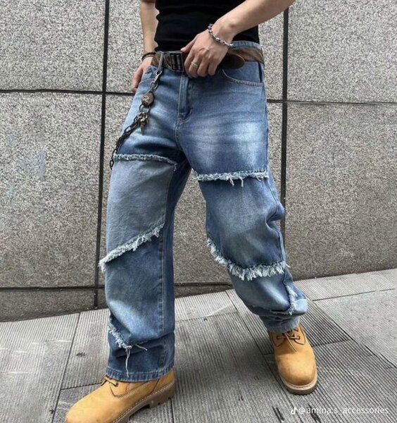 Jeans mode déchirée rétro