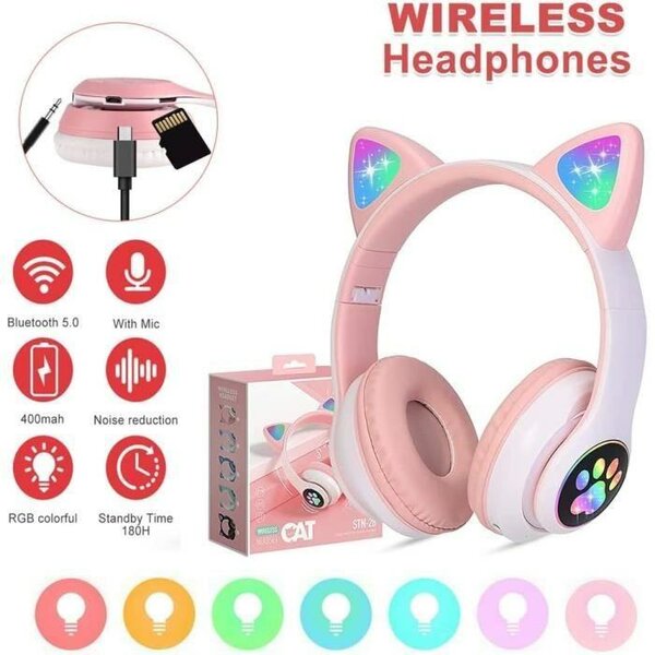 Casque Sans Fil Oreilles de Chat