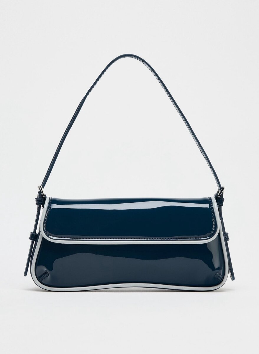 Sac à main bleu brillant ZARA