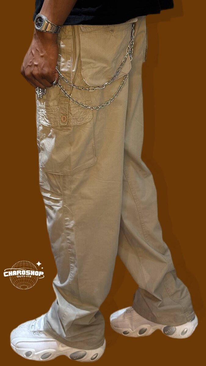 Pantalon cargo beige homme