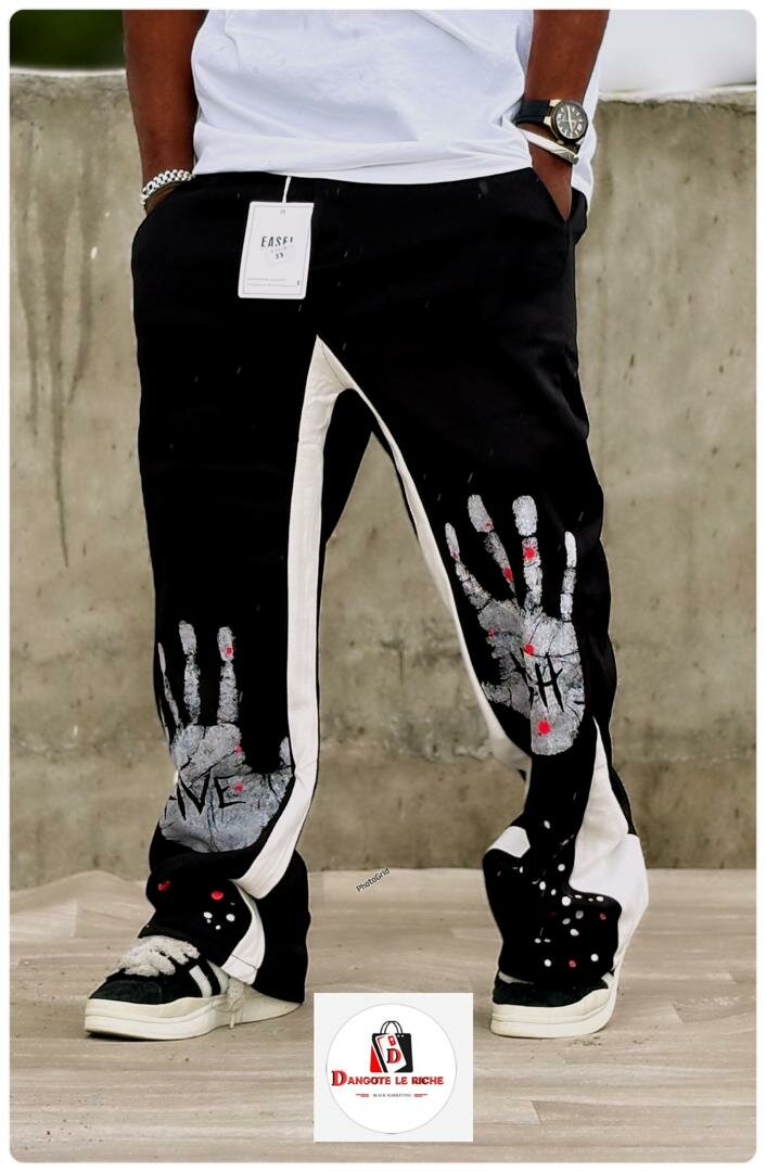 Pantalon imprimé main homme