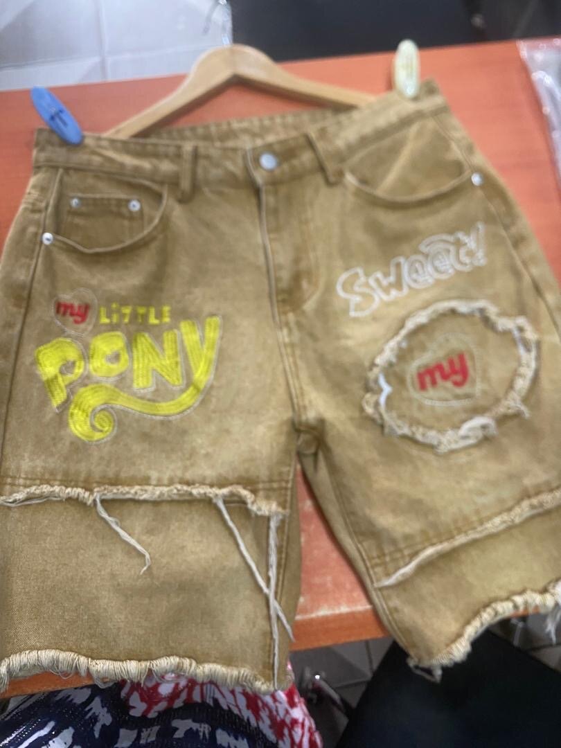 Shorts en jean rétro usés