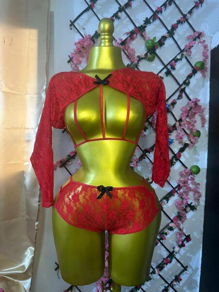 Lingerie en dentelle rouge sexy