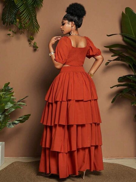 Robe longue rouge glamour