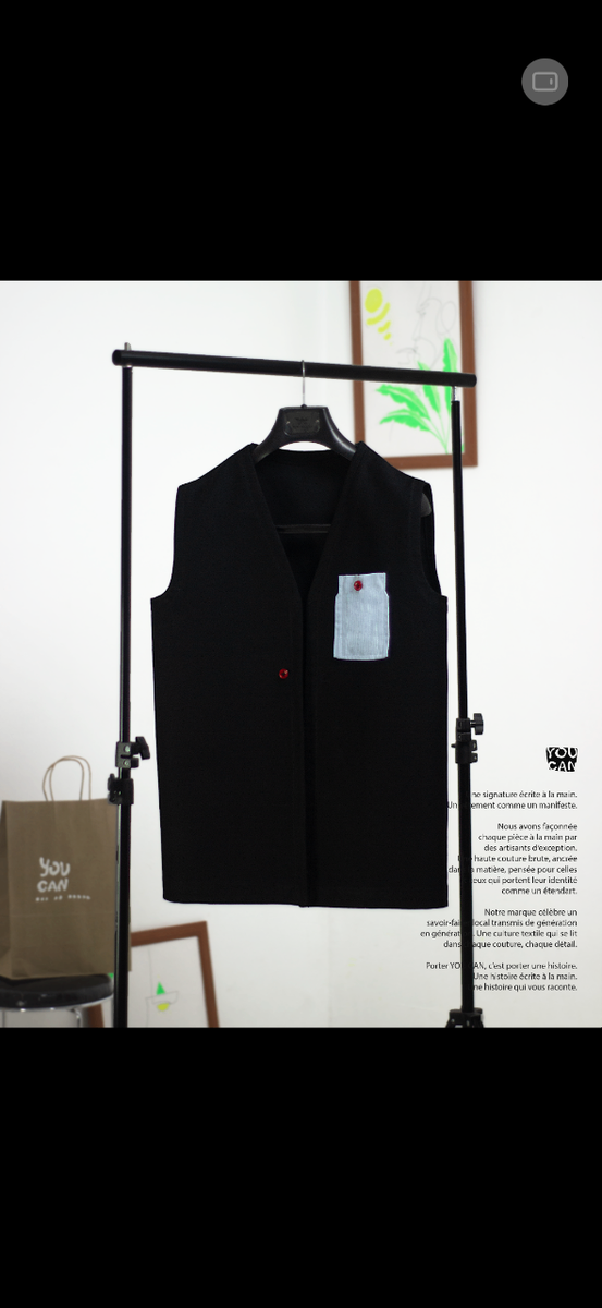 Gilet noir moderne pour hommes