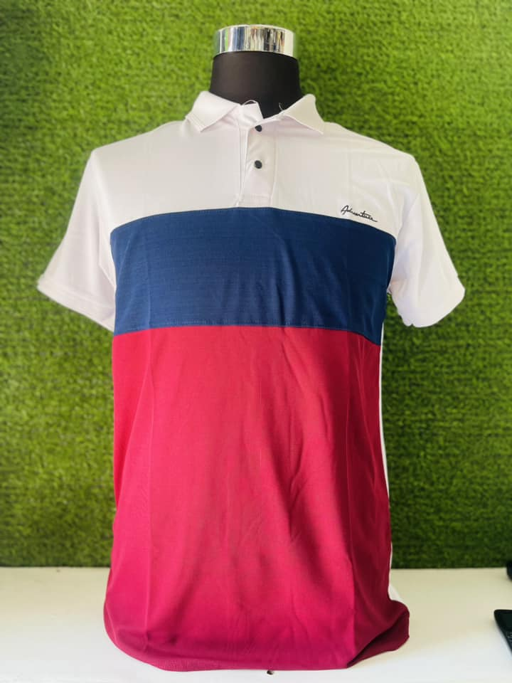 Polo blanc bleu rouge
