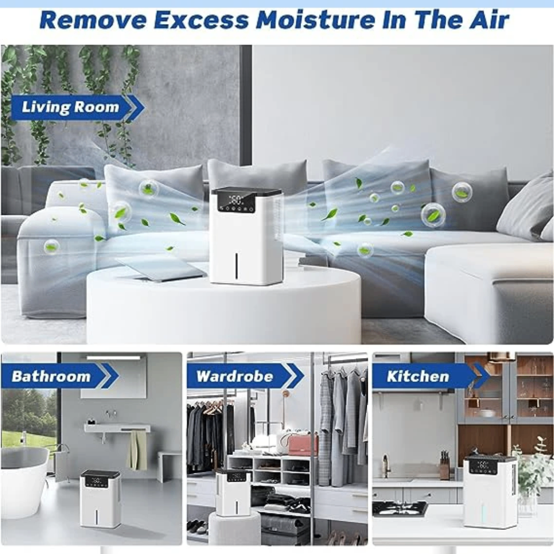 Déshumidificateur d'air silencieux avec écran tactile et lumière 7 couleurs