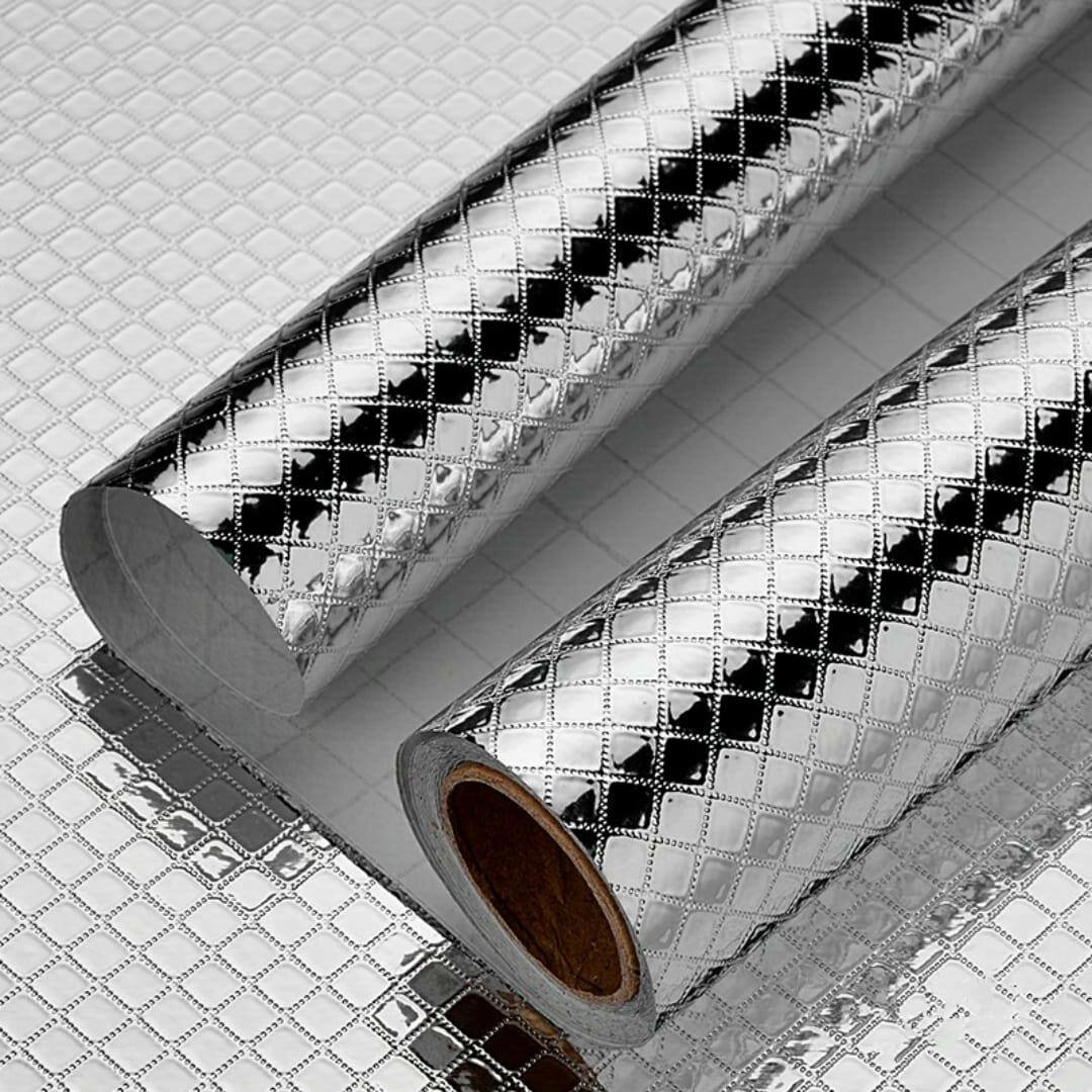 Papier adhésif argenté décoratif