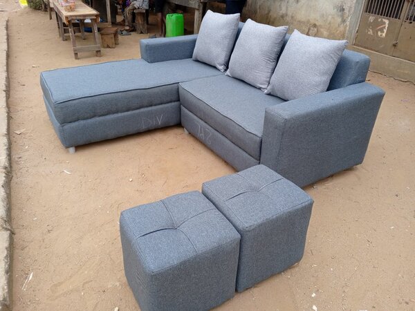 Canapé d'angle moderne gris