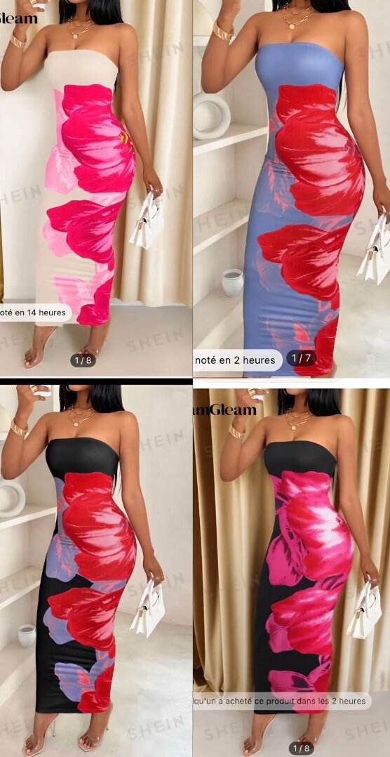 Robe longue à rayures élégante