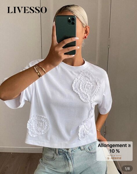 T-shirt blanc élégant brodé