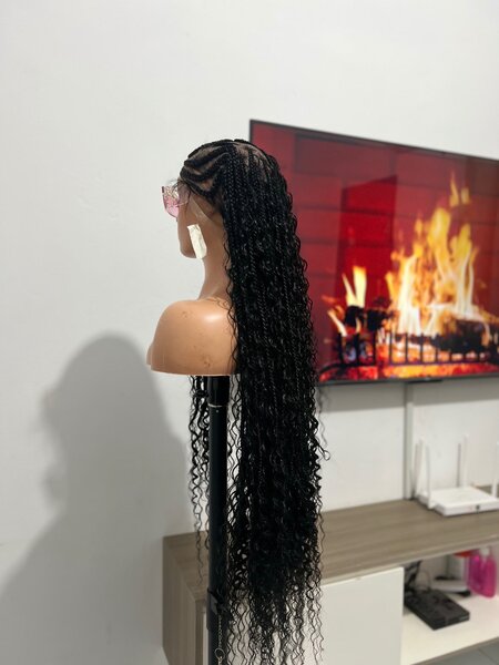 Perruque Tressée Longue Ondulée