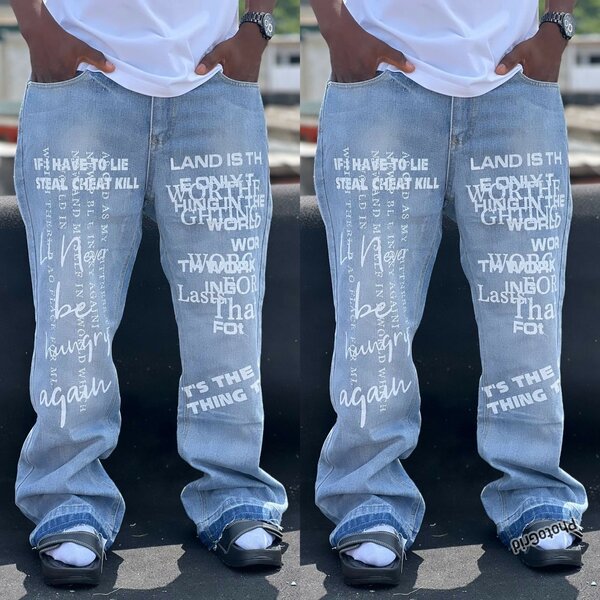 Jeans Homme Motifs Créatifs