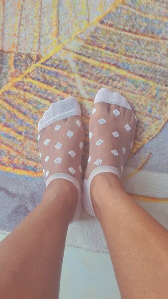 Chaussettes transparentes pois