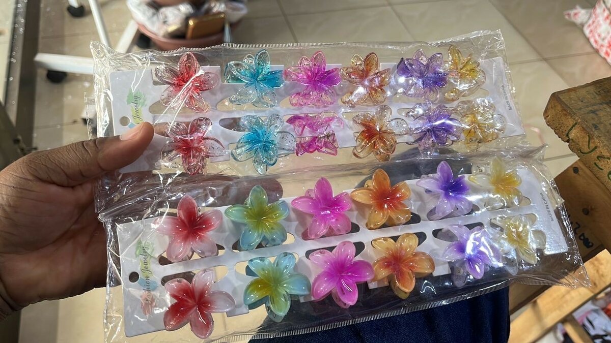 Pince à Cheveux Fleur Colorée