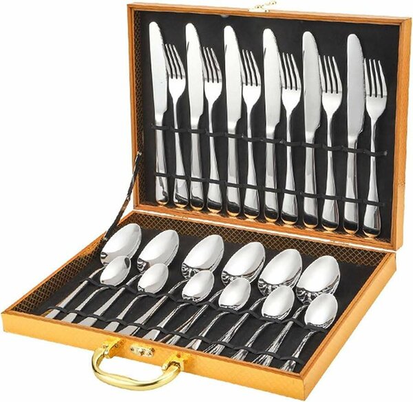 Ensemble couverts 25 pièces en acier inoxydable comprenant 6
