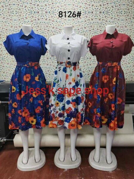 Robe Florale à Col Chemise