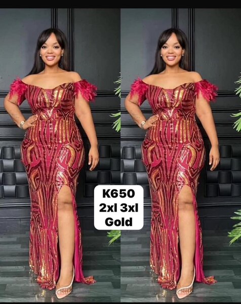 Beautiful long women's dress pink color