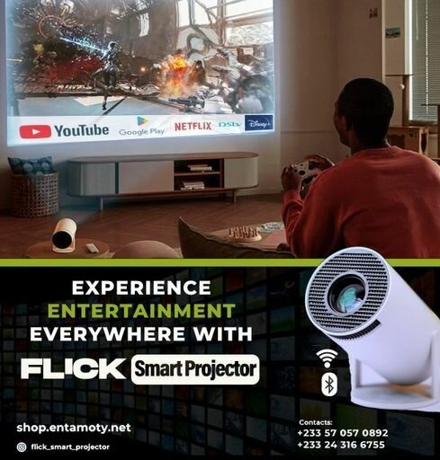 Flick Smart Mini Projector (White)