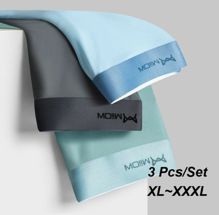 3Pcs/Set Men's Underwear Ice Silk Boxer