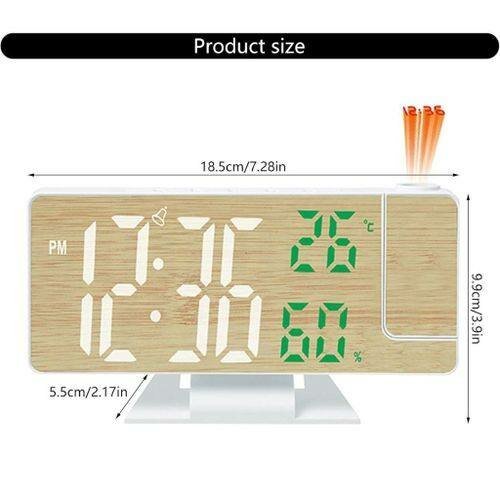 Réveil Projecteur LED avec Thermomètre