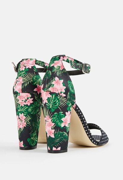 Floral block heels