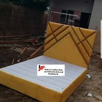 custom made bed with a high base