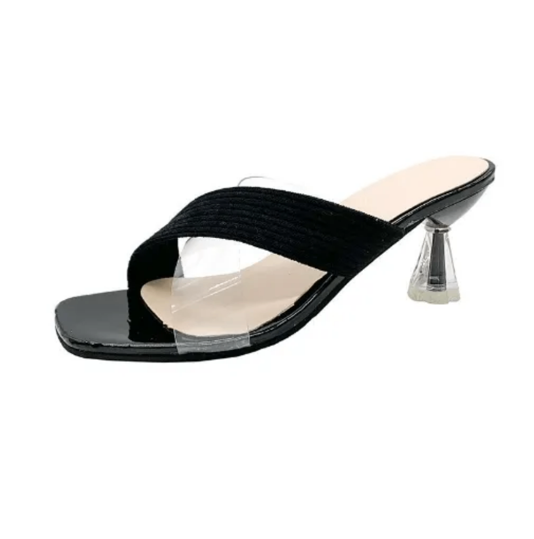 Clear Mules Kitten Heel