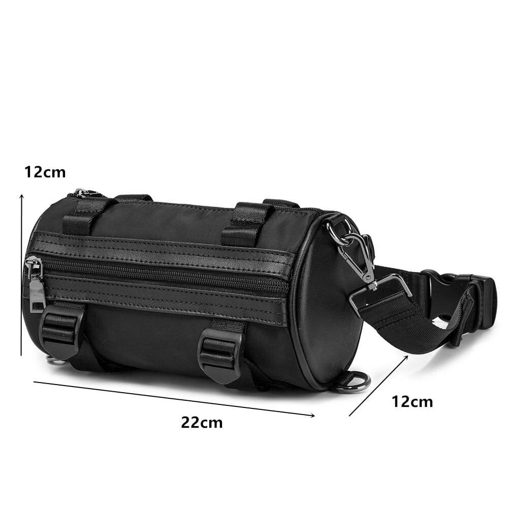 Sac banane noir en cuir pour homme