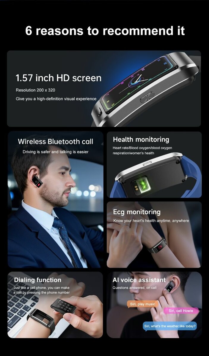 Montre intelligente 2-en-1