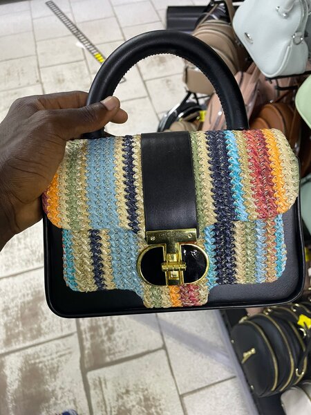 Sac à main en osier multicolore