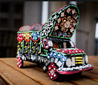 Model Of Truck Pakistani Handicraft.--Handmade Mirror and Wire Work