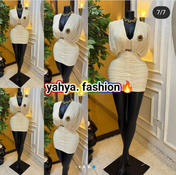 Robe courte blanche pour femme