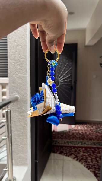 Porte-clés Bouquet BleuÉlégant