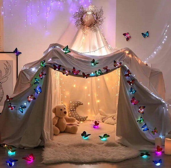 Autocollant mural papillon LED