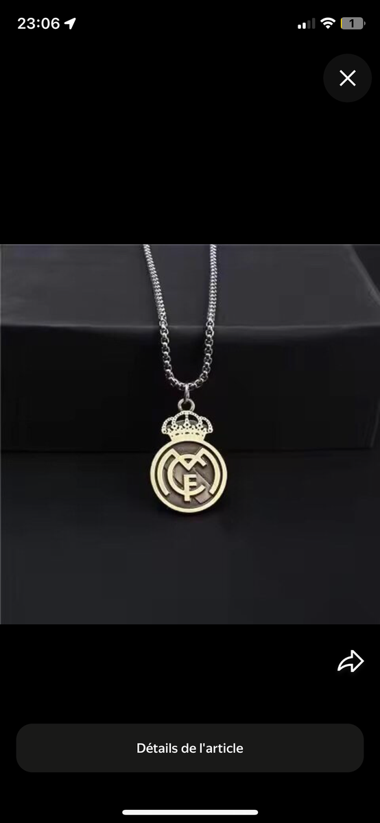 Collier Pendentif Club de Football