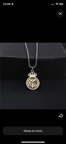 Collier Pendentif Club de Football