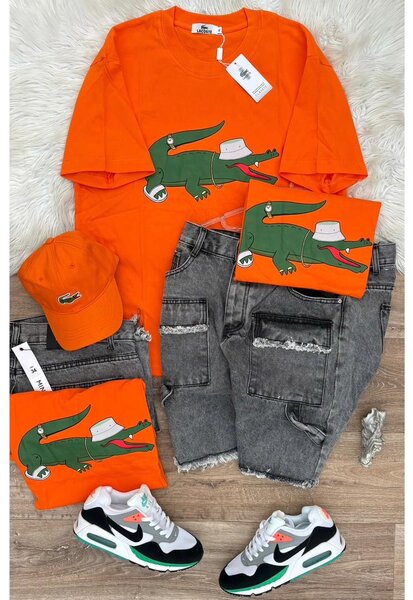 Ensemble décontracté croco orange