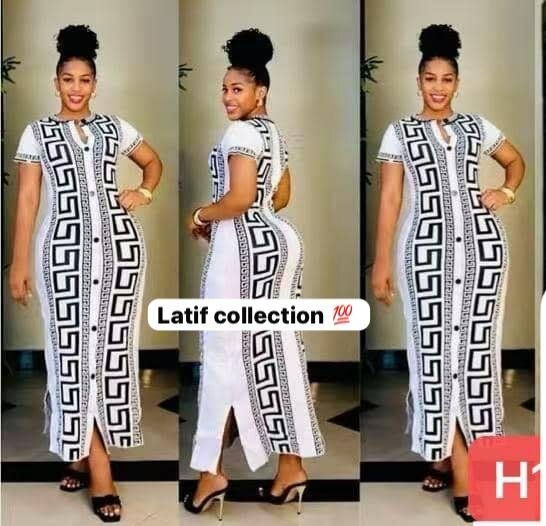 Robe Maxi Latif à Motifs élégante
