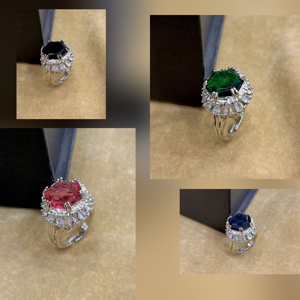 American Diamond Ring with Zircon Stone