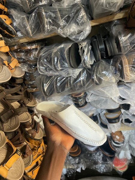 Mules en cuir blanc pour hommes