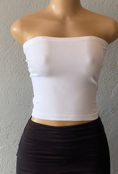 Top bustier blanc ajusté